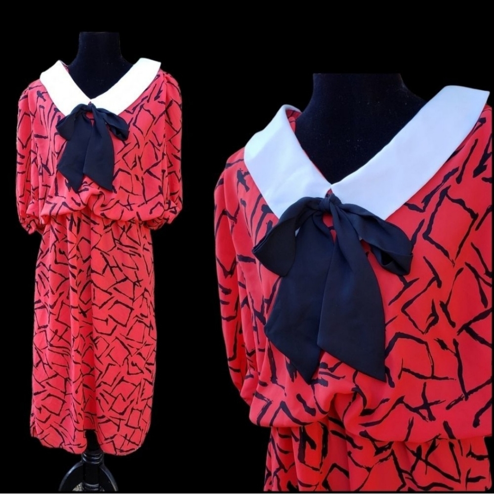 Vintage red and black dress